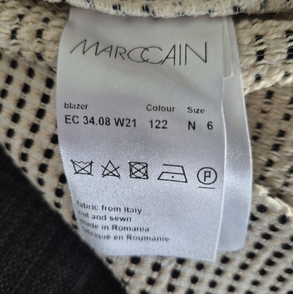 Marc Cain Classic 1 Button Blazer Perforated Textured Fabric Fitted N6 - Picture 6 of 16